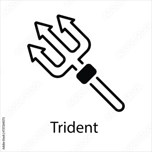 Fototapeta Trident  Icons vector, website, booking sites and mobile apps. Graphic contour logo for offers, commerce, ui ux and other design needs. Vector isolated stock illustration
