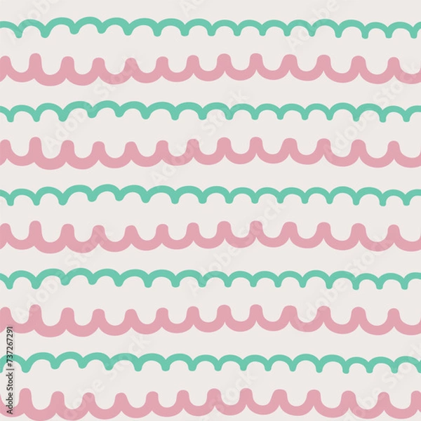 Obraz Wave curly blue lines pattern