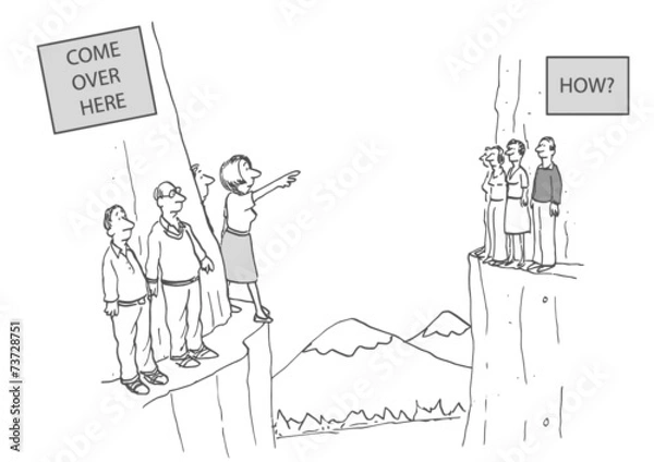 Obraz Przyjdź tutaj: jak?