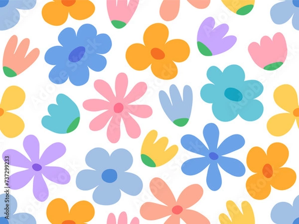 Fototapeta Bright flower seamless pattern