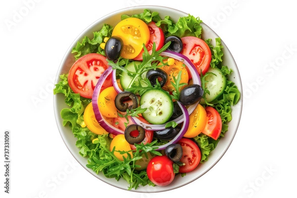Obraz Salade Nicoise top view isolated