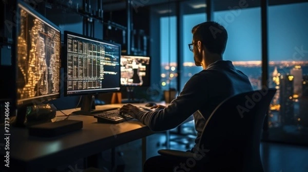 Fototapeta IT professionals work in peace and quiet and develop their programming skills