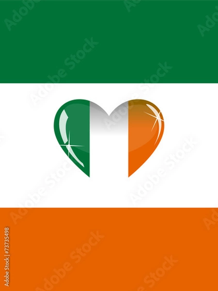 Obraz Irish flag and a heart of glass