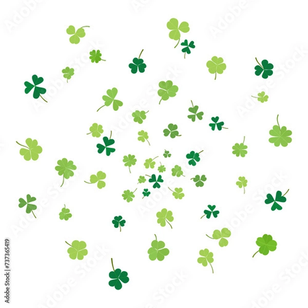 Fototapeta Fun explosion green clover leaf with happy Saint Patrick s Day