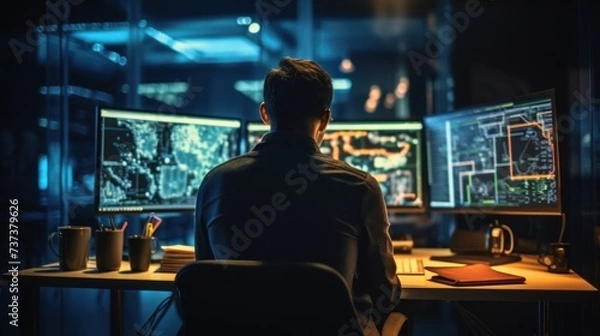 Fototapeta IT professionals work in peace and quiet and develop their programming skills