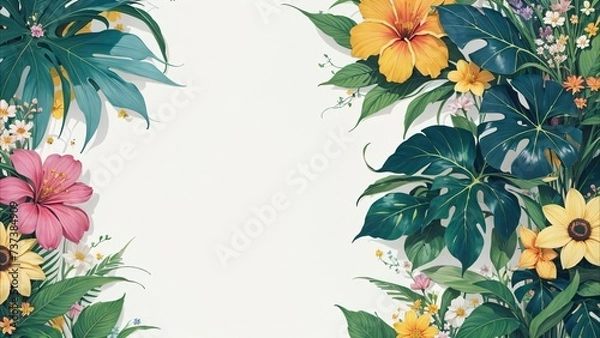 Obraz frame with flowers