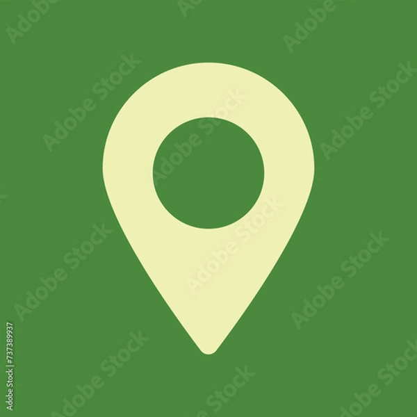 Fototapeta Outline location icon on Green background. flat style. outline map icon for your web site design, logo, app, UI. vector design.