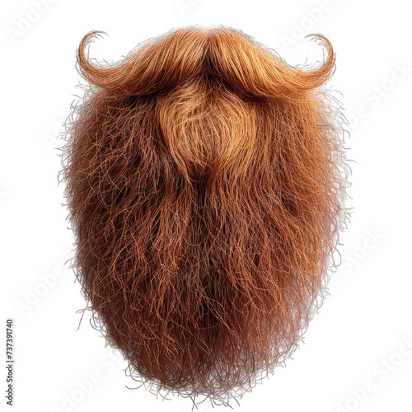 Fototapeta Long beard isolated on transparent or white background generative ai