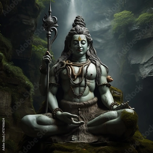 Obraz Divine Manifestation: Reverent Images of Lord Shiva in Worship