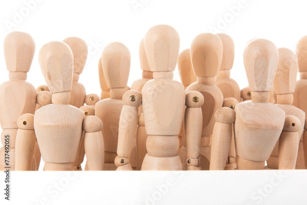 Obraz Crowd wooden mannequins
