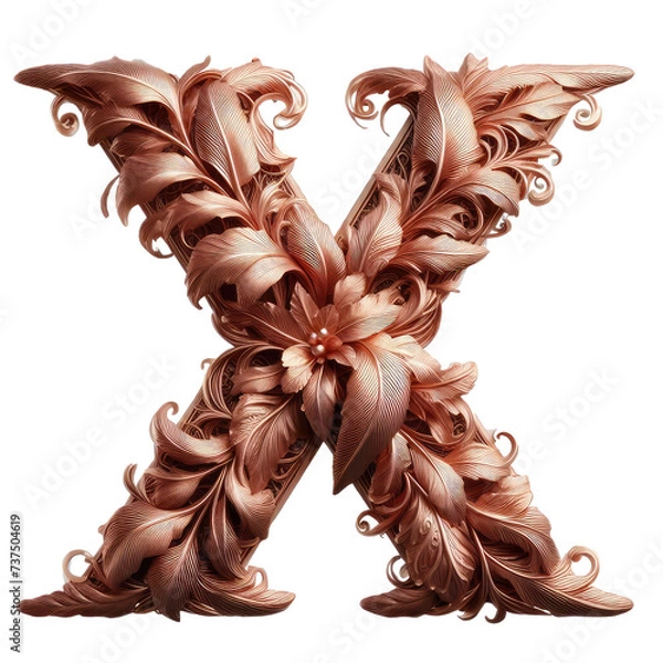 Fototapeta Isolated 3D Letter on a Clear PNG Canvas Generative AI 