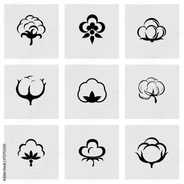 Obraz Vector cotton icon set