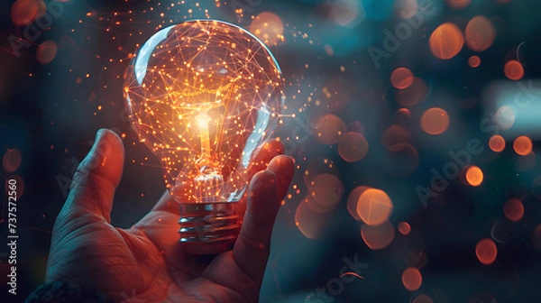 Obraz light bulb in the hand