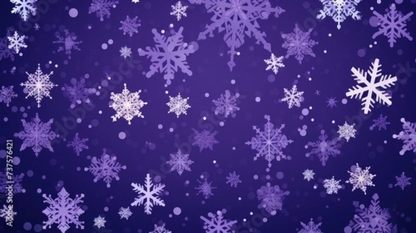 Fototapeta Background with snowflakes in Violet color.