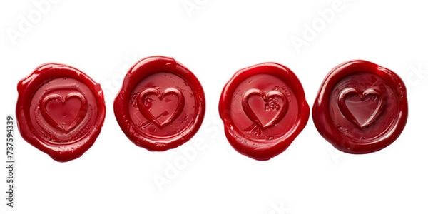 Obraz Set of wax seal stamp for envelope or card, wedding invitation, love letter, honey moon, bridal shower, bachelorette, Christmas palette, luxurious invite, solid premium colors