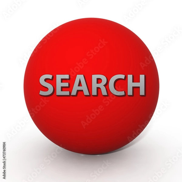 Fototapeta search circular icon on white background