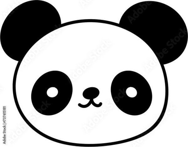 Fototapeta panda face vector