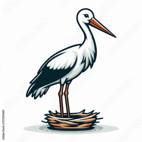 Fototapeta stork in the nest