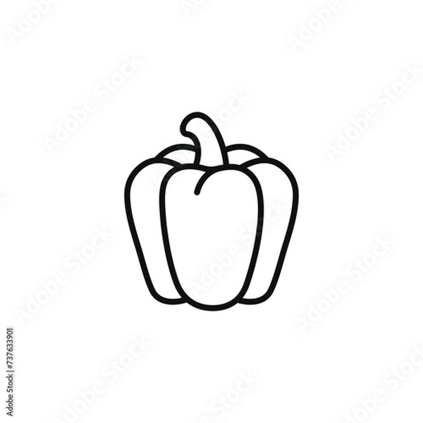 Fototapeta Bell pepper line icon isolated on transparent background