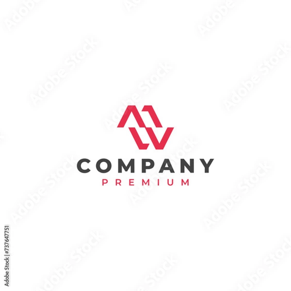 Fototapeta initial letter mw monogram logo