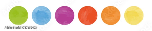 Obraz 水彩のカラフルな丸のベクターイラスト