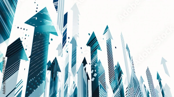 Obraz 成長を表現した矢印のイラスト背景