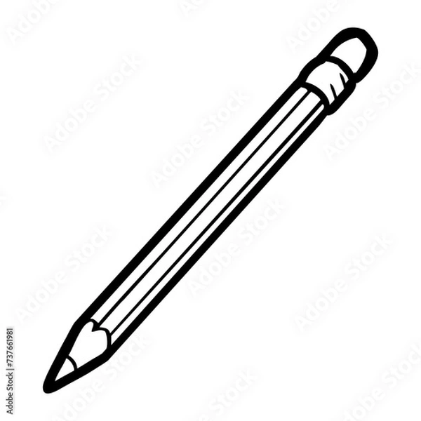 Obraz pencil outline vector illustration