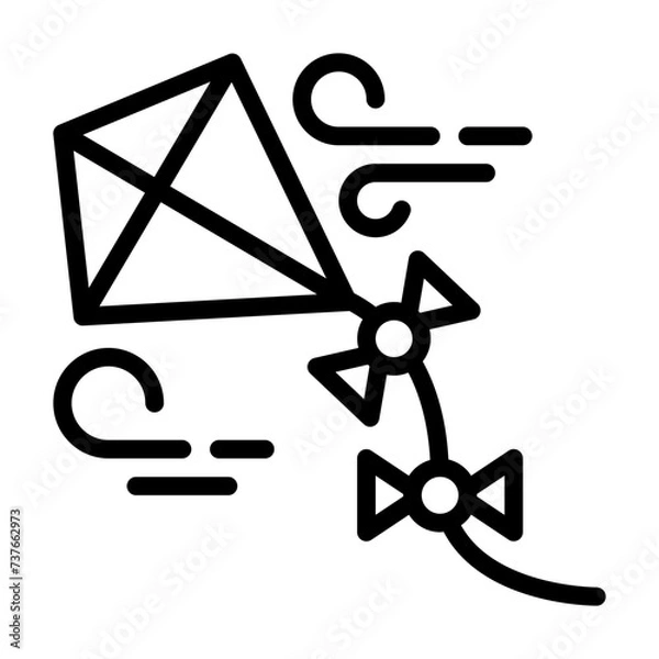 Fototapeta kite line icon