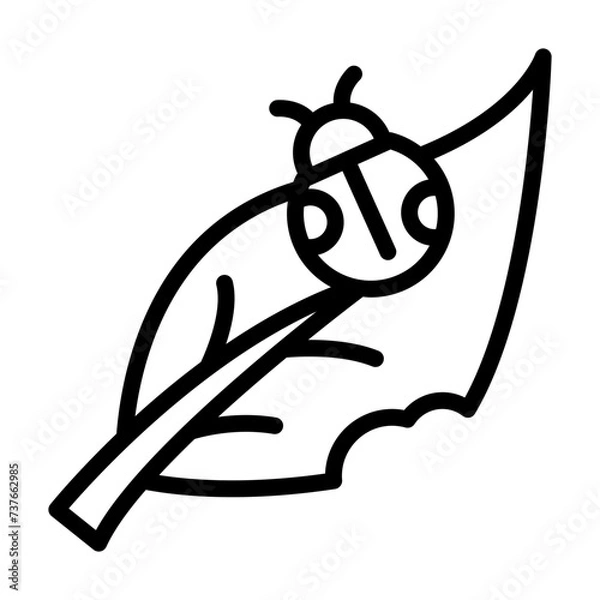 Fototapeta ladybug line icon