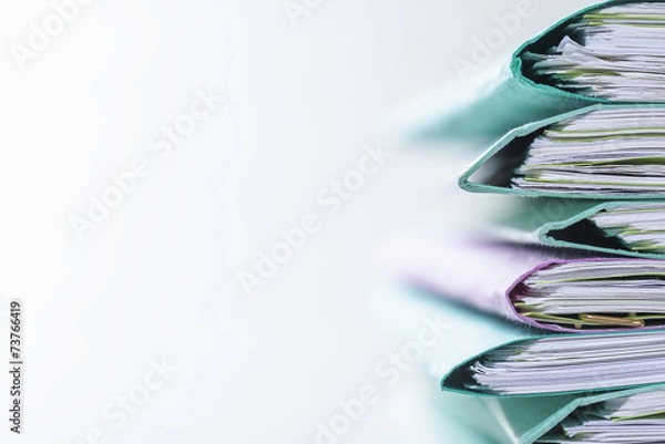 Fototapeta Files.Pile of document close up shot.