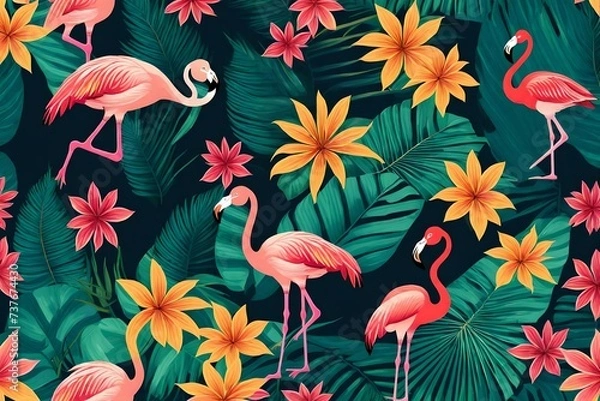 Fototapeta seamless pattern with flowers