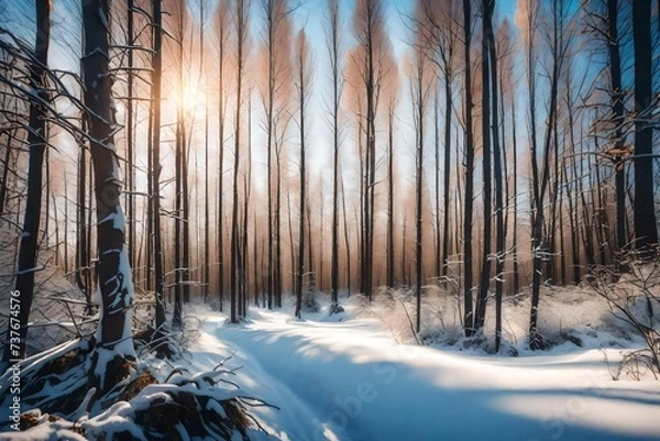 Obraz sunset in the forest