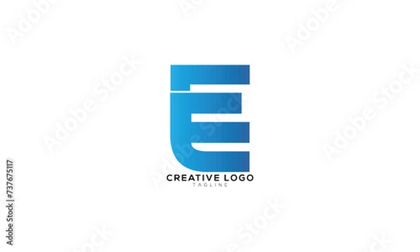 Obraz FE EF Abstract initial monogram letter alphabet logo design