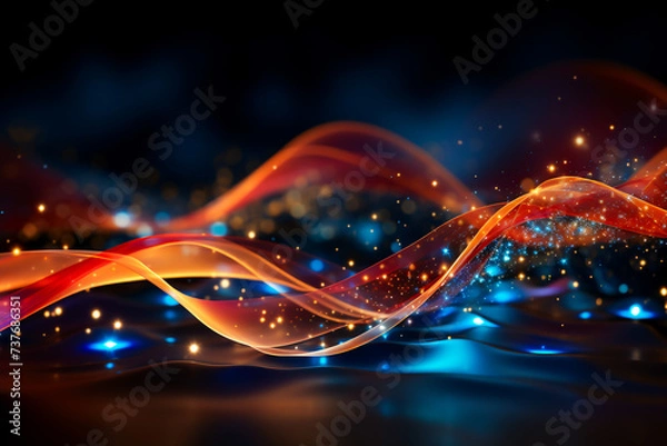 Obraz Abstract background of various beautiful pigments and lines with wavy shapes.