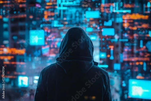 Fototapeta Cybersecurity and Information Technology and avoid hackers and viruses secure information and data