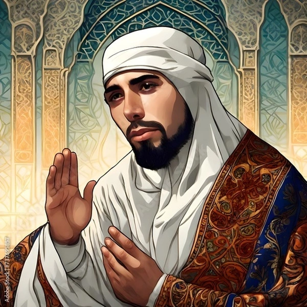 Obraz person praying at the mosque