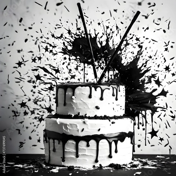 Obraz black and white background