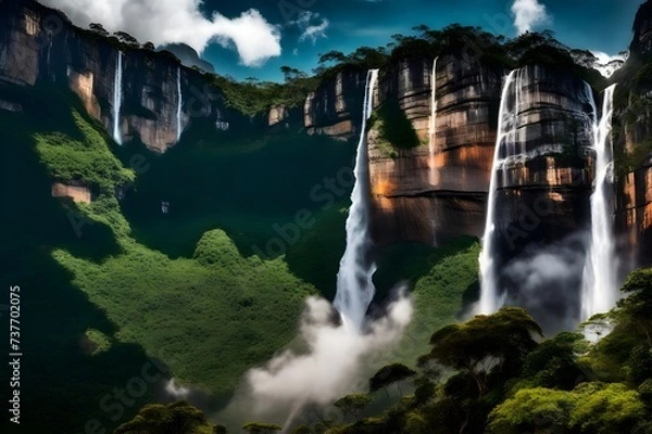 Obraz waterfall in the mountains