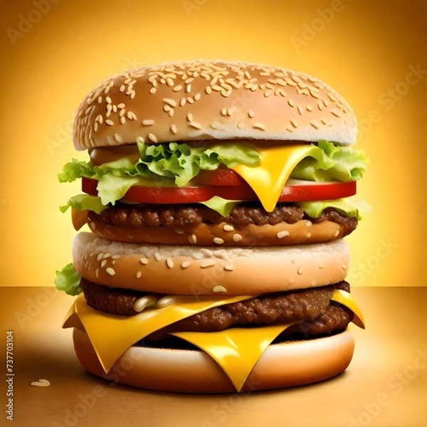 Obraz hamburger on white background