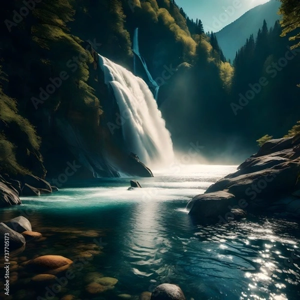 Obraz waterfall in the mountains