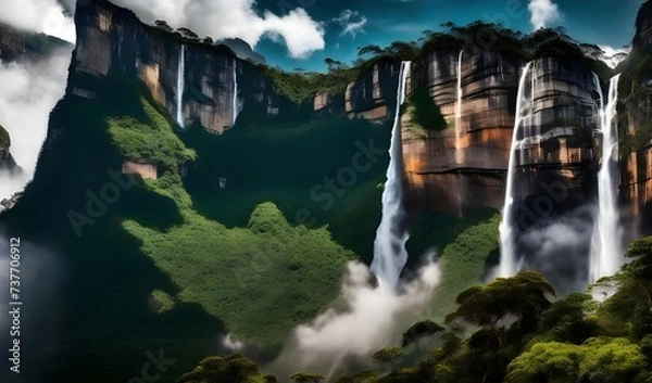 Obraz waterfall in the mountains