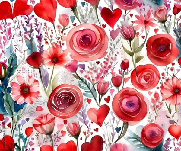 Obraz pattern with red roses