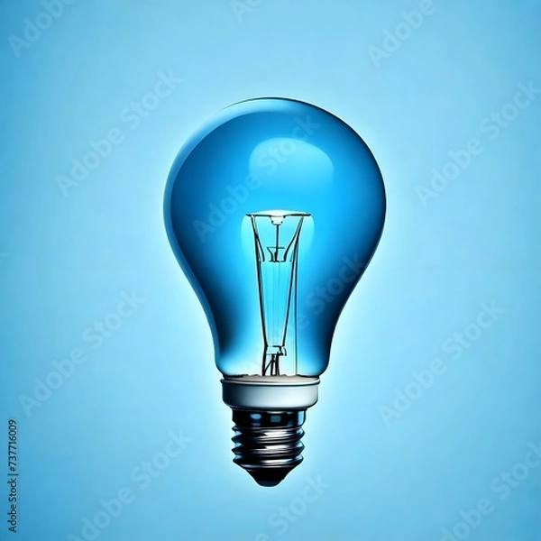 Obraz light bulb on blue background