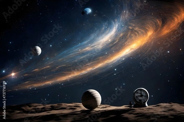 Obraz alien planet in space with stars