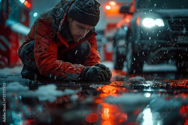 Obraz welder at work in factory