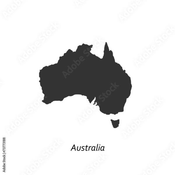 Obraz Czarna mapa Australii do projektowania