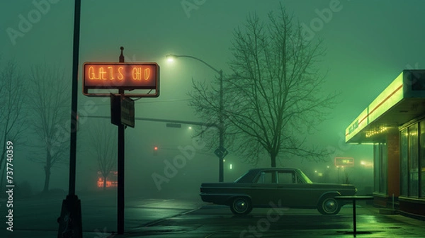 Obraz night city street