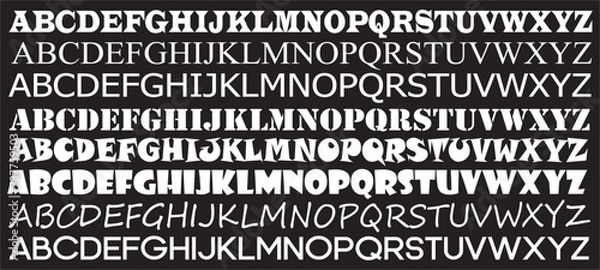 Fototapeta Calligraphic Font Handwritten Different Font for Lettering.