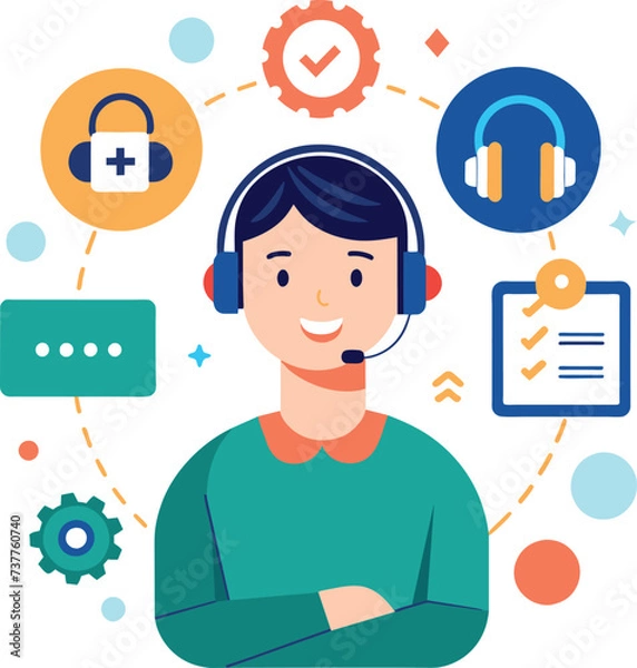 Fototapeta Help Support Vector Design 