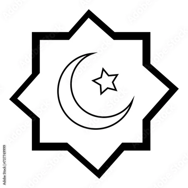 Obraz Islamic star isolate icon